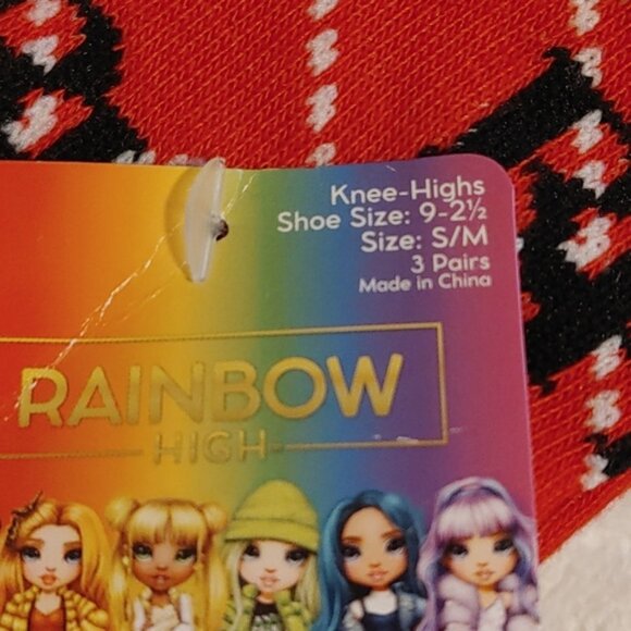 Rainbow High Knee high brand new boots socks 3 pairs toddler kids - Picture 3 of 5